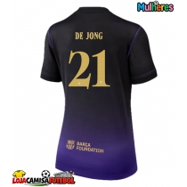 Camisa de Futebol Barcelona Frenkie de Jong #21 Equipamento Secundário Mulheres 2026-27 Manga Curta